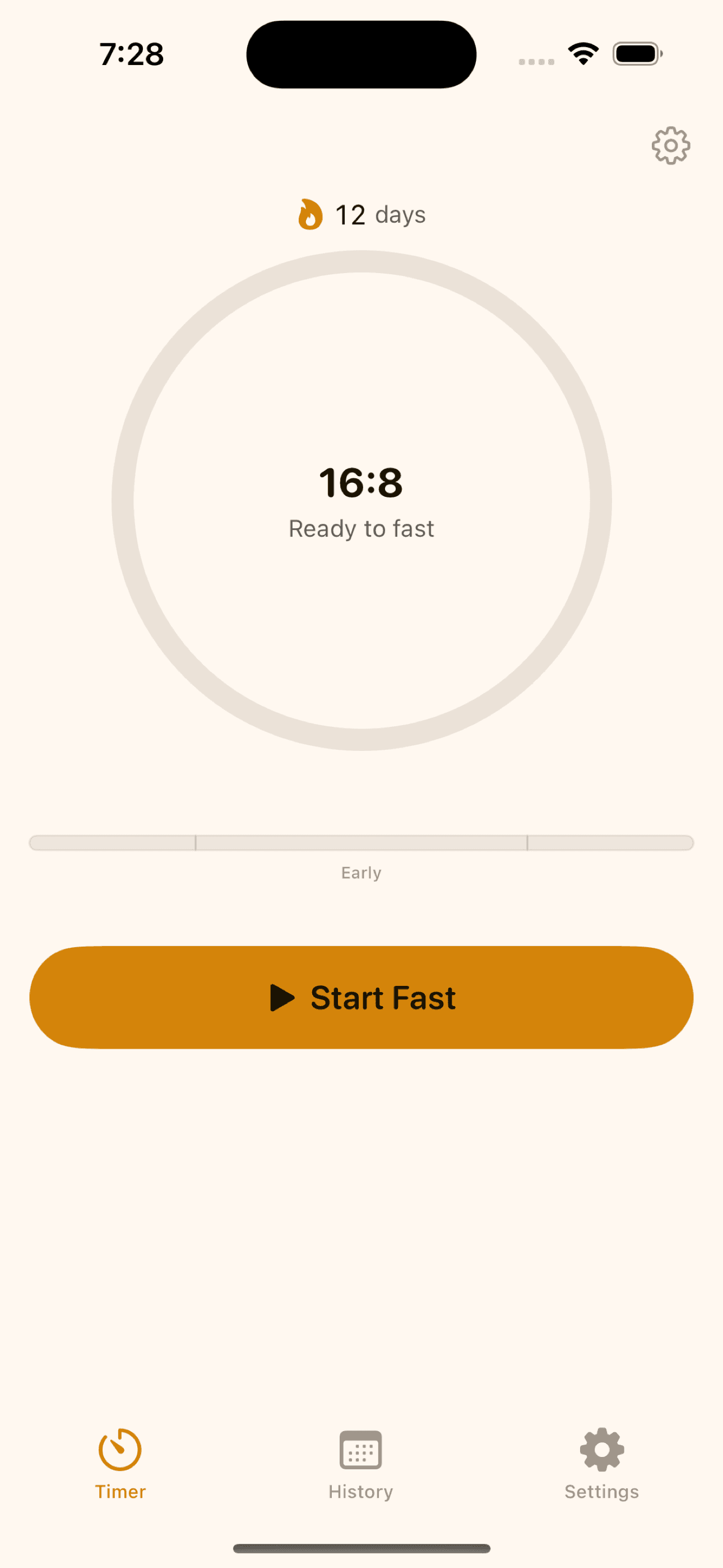 Light mode fasting timer